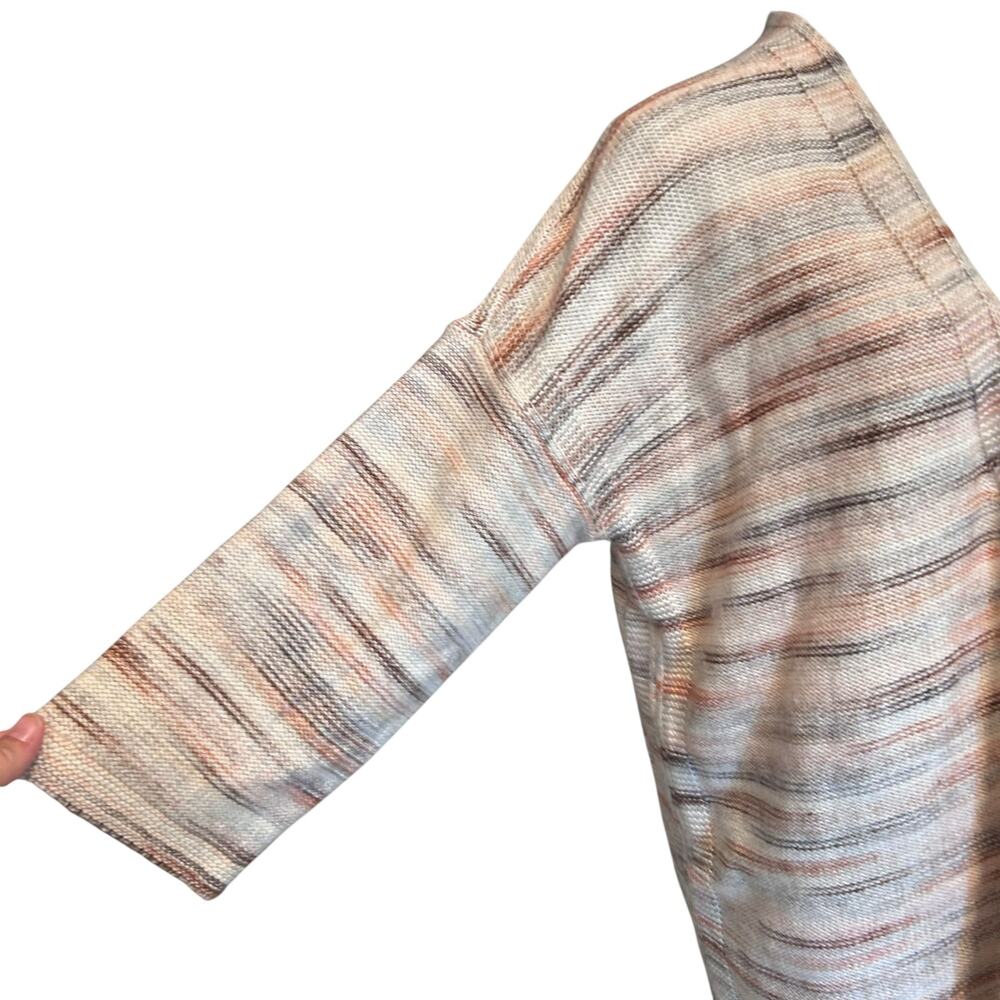 PureJill Cream Stipe Cardigan Womens Sz Small Cotton Blend Sweater One Button - Picture 10 of 16